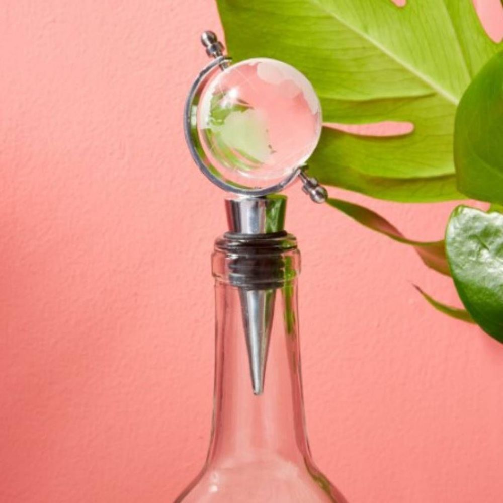 World View Glass Globe Bottle Stopper New